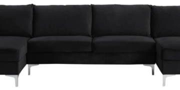amanda xl modern velvet oversized sectional sofa