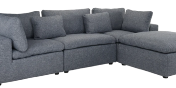 fitz contemporary low profile lounge sofa with chaise