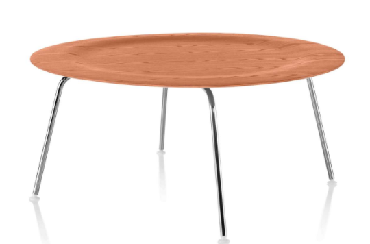 eames molded plywood coffee table metal base
