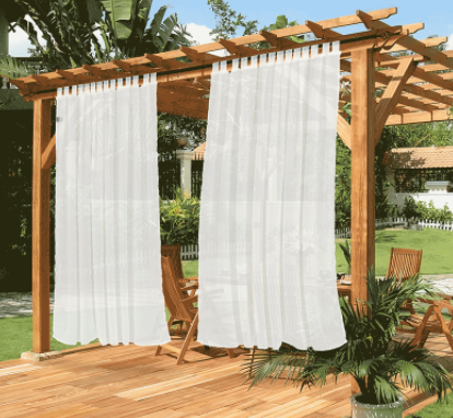 outdoor waterproof tab top curtains sheer